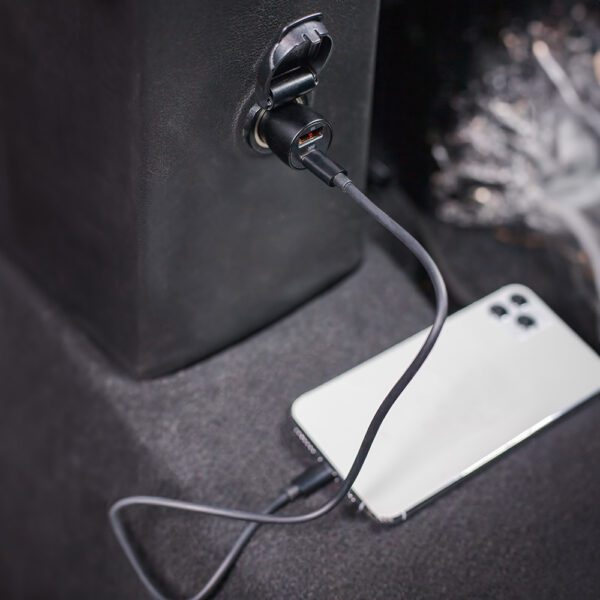 370851_oryg Maxlife MXCC-04 PD QC car charger 1x USB-C 1x USB 20W black + USB-C - USB-C cable 60W