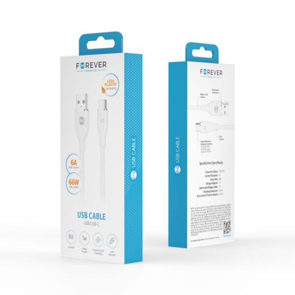 370934_oryg Forever cable USB - USB-C 1,0 m 6A white