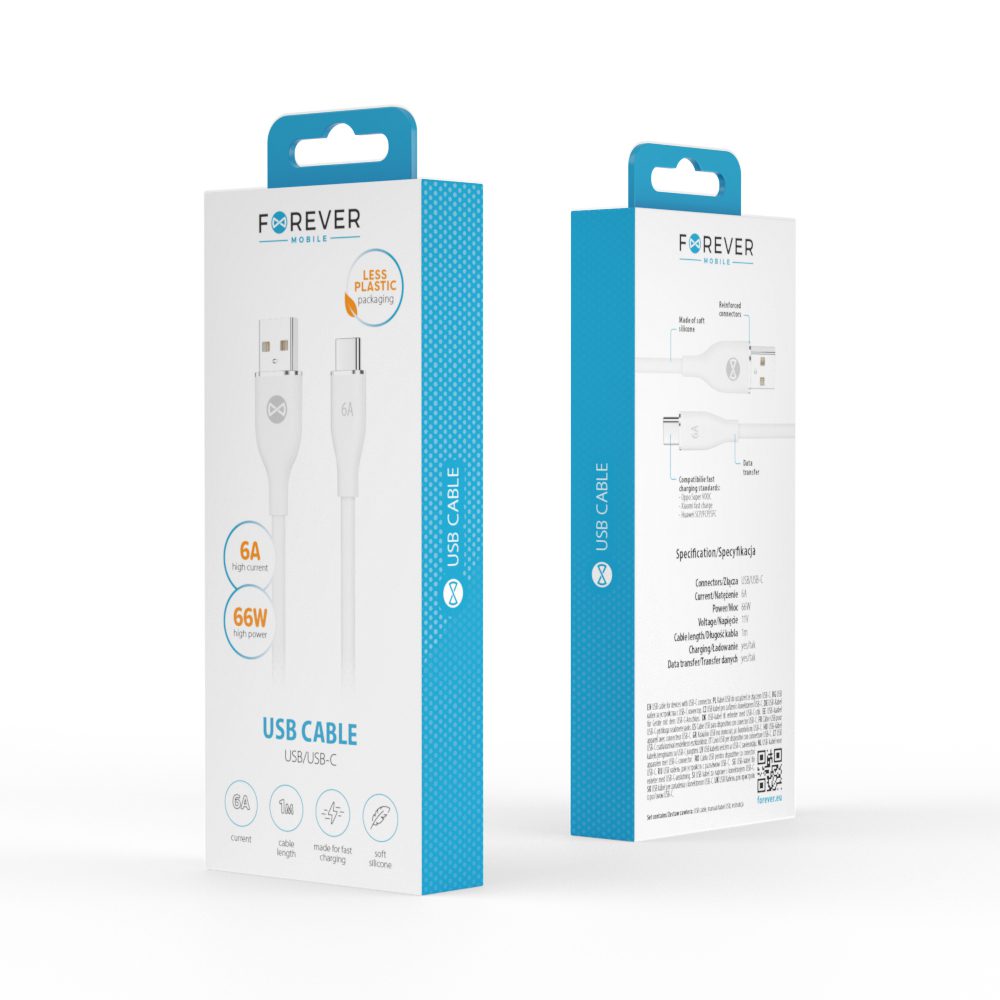 370934_oryg Forever cable USB - USB-C 1,0 m 6A white