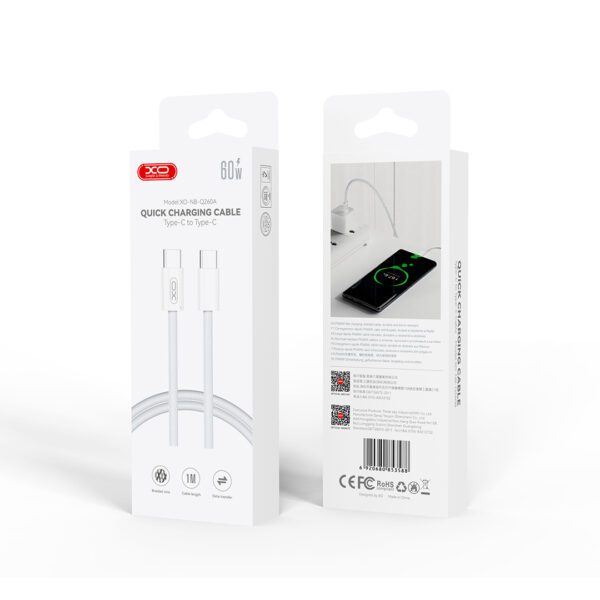 371458_oryg XO cable NB-Q260A PD USB-C - USB-C 1m white 60W