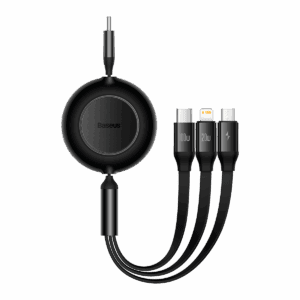 Baseus cable Bright Mirror 2 3w1 USB - micro USB + Lightning + USB-C 1,1m 100W black retractable