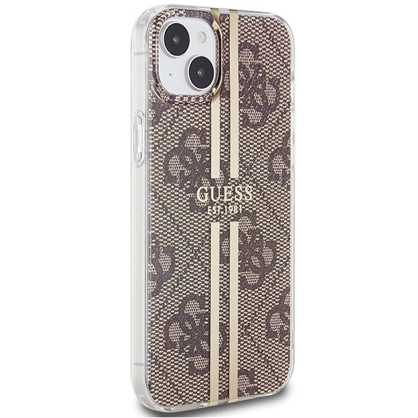 373651_oryg Guess case for iPhone 15 Plus 6,7" GUHCP15MH4PSEGW brown HC IML 4G GOLD STRIPE