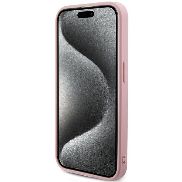 373818_oryg Guess case for iPhone 15 Pro 6,1" GUHCP15LPSAIRSP pink HC PU SAFFIANO IRIDESCENT SCRIPT
