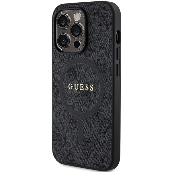 Guess case for iPhone 15 Pro Max 6,7" GUHMP15XG4GFRK black HC MAGSAFE PU 4G RING CLASSIC LOGO