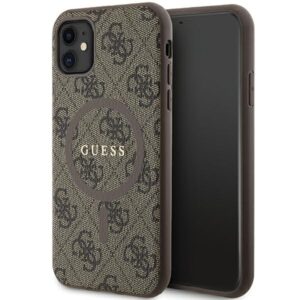 373950_oryg Guess case for iPhone 11 GUHMN61G4GFRW brown HC MAGSAFE PU 4G RING CLASSIC LOGO
