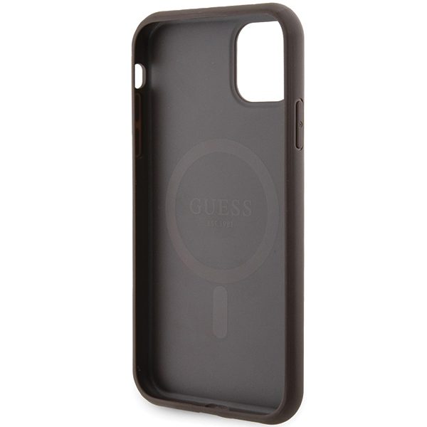 373956_oryg Guess case for iPhone 11 GUHMN61G4GFRW brown HC MAGSAFE PU 4G RING CLASSIC LOGO