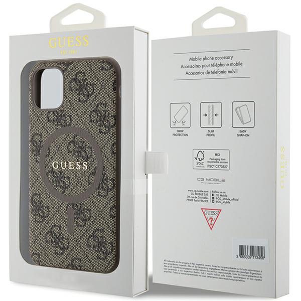 373957_oryg Guess case for iPhone 11 GUHMN61G4GFRW brown HC MAGSAFE PU 4G RING CLASSIC LOGO