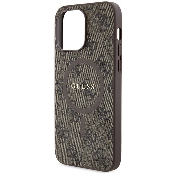 Guess case for iPhone 13 Pro Max 6,7" GUHMP13XG4GFRW brown HC MAGSAFE PU 4G RING CLASSIC LOGO