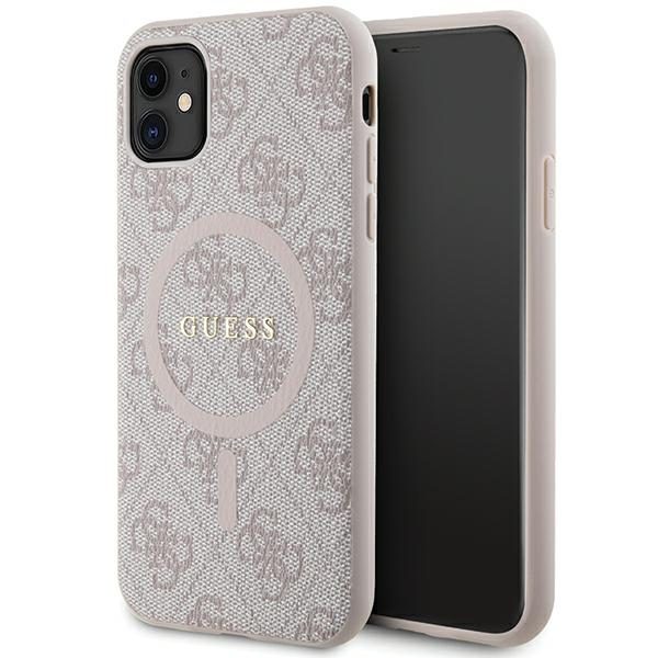 374086_oryg Guess case for iPhone 11 GUHMN61G4GFRP pink HC MAGSAFE PU 4G RING CLASSIC LOGO