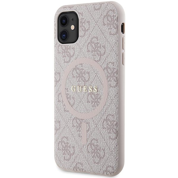 374087_oryg Guess case for iPhone 11 GUHMN61G4GFRP pink HC MAGSAFE PU 4G RING CLASSIC LOGO