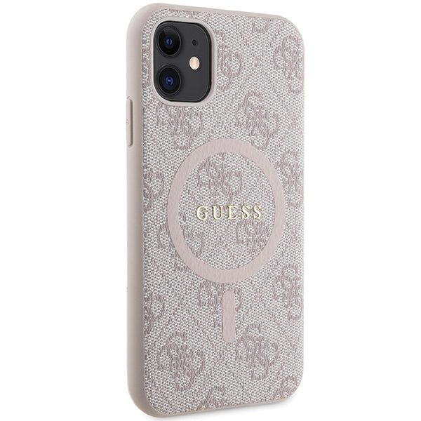 374089_oryg Guess case for iPhone 11 GUHMN61G4GFRP pink HC MAGSAFE PU 4G RING CLASSIC LOGO