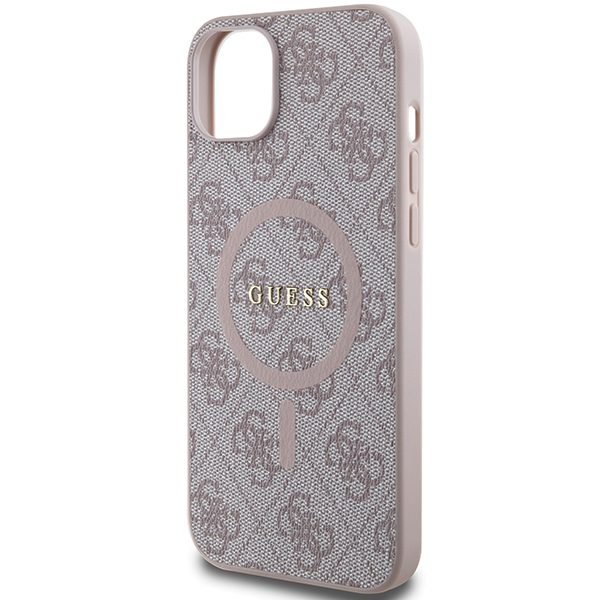 Guess case for iPhone 15 Plus 6,7" GUHMP15MG4GFRP pink HC MAGSAFE PU 4G RING CLASSIC LOGO