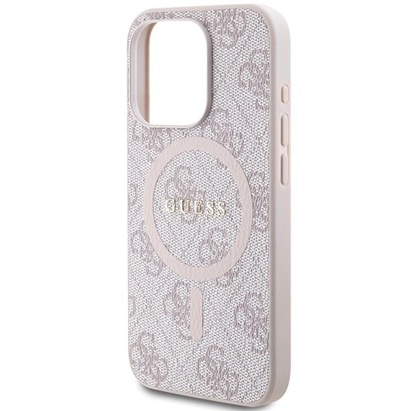 Guess case for iPhone 15 Pro Max 6,7" GUHMP15XG4GFRP pink HC MAGSAFE PU 4G RING CLASSIC LOGO