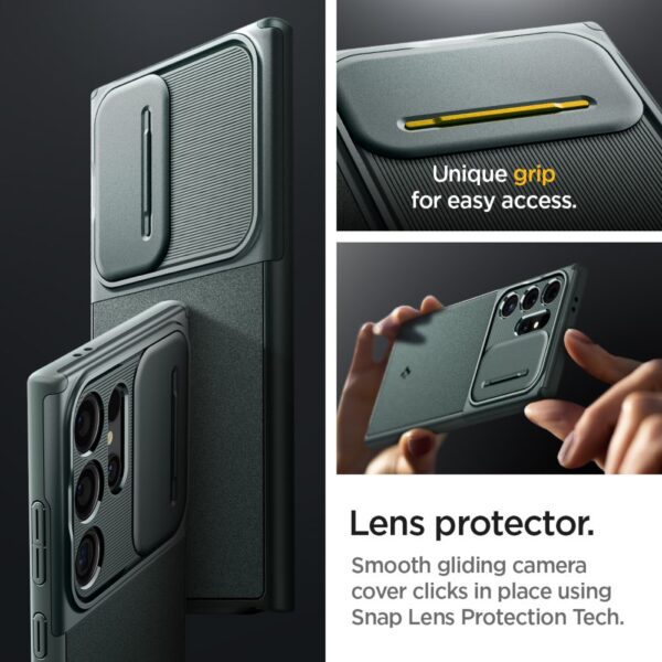 Spigen Optik Armor case for Samsung Galaxy S24 Ultra abyss green