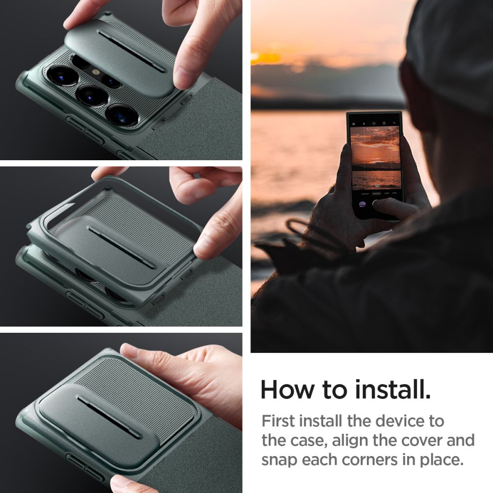 Spigen Optik Armor case for Samsung Galaxy S24 Ultra abyss green