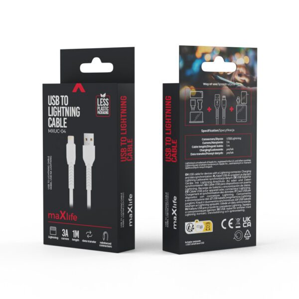 Maxlife MXUC-04 cable USB - Lightning 1,0 m 3A white