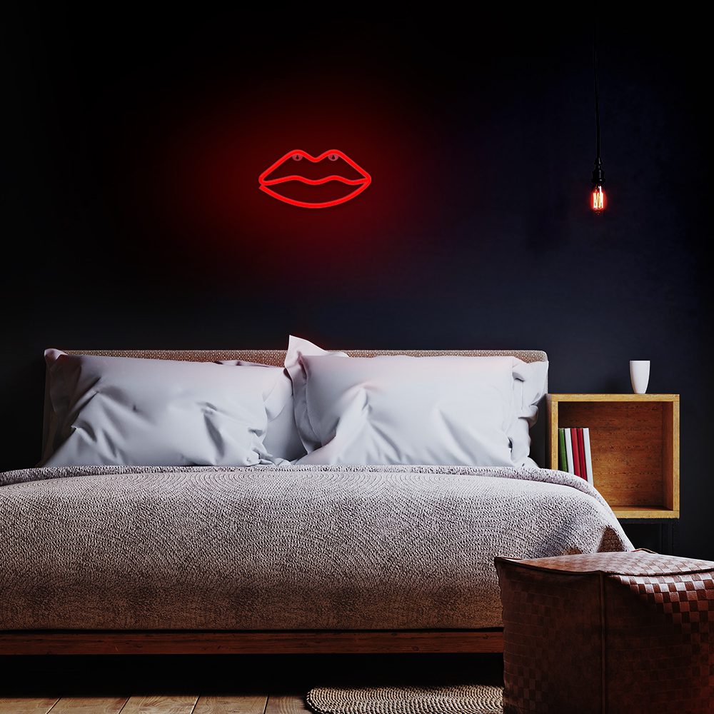 377657_oryg Neon LED Light LIPS red Bat + USB FLNE08 Forever Light