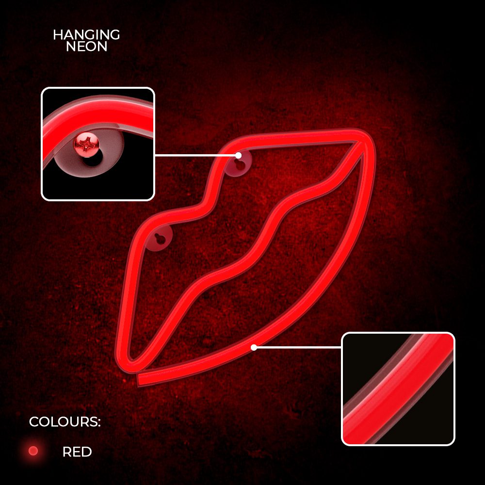 377659_oryg Neon LED Light LIPS red Bat + USB FLNE08 Forever Light