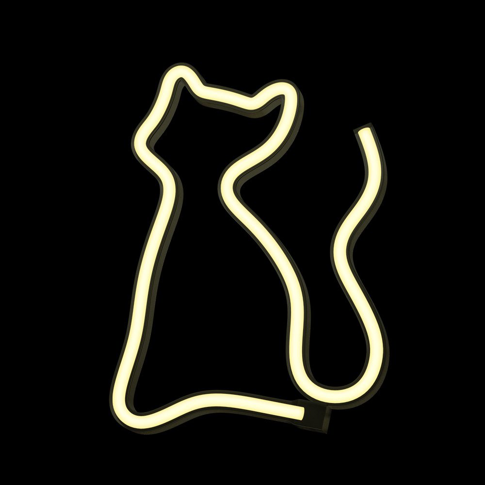 378595_oryg Neon LED Light CAT warm white Bat + USB FLNE03 Forever Light