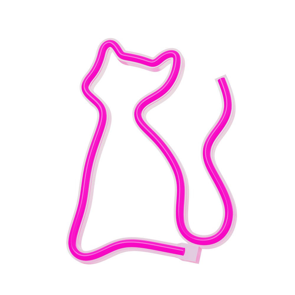 378606_oryg Neon LED Light CAT pink Bat + USB FLNE04 Forever Light