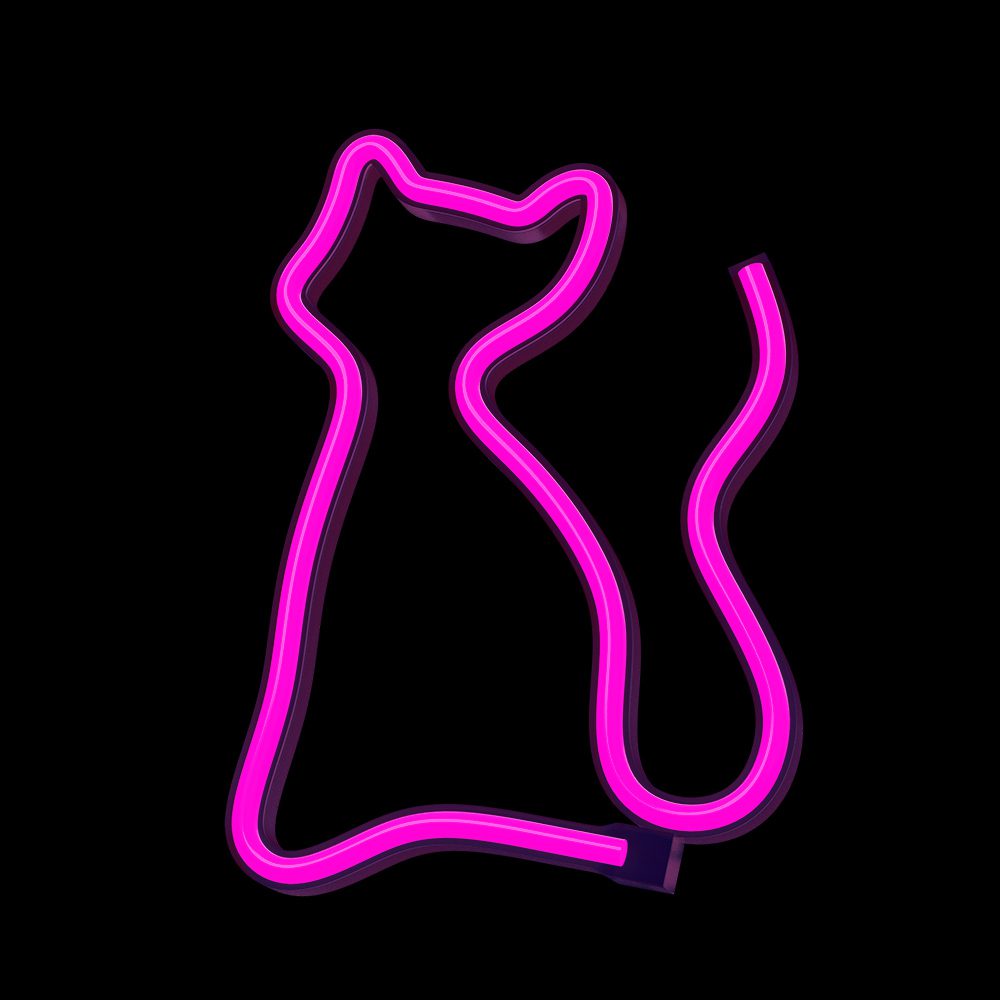 378611_oryg Neon LED Light CAT pink Bat + USB FLNE04 Forever Light