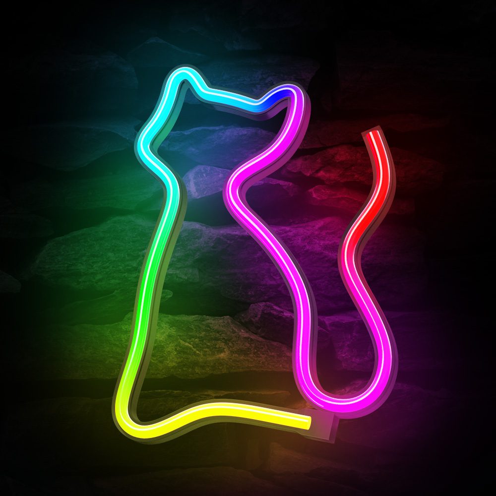 378619_oryg Neon LED RGB CAT FLRN03 + RC Forever Light