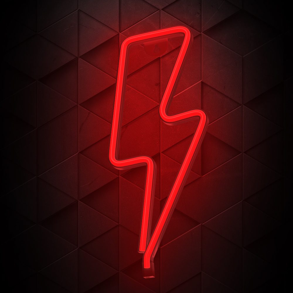 378629_oryg Neon LED Light BOLT red Bat + USB FLNE06 Forever Light