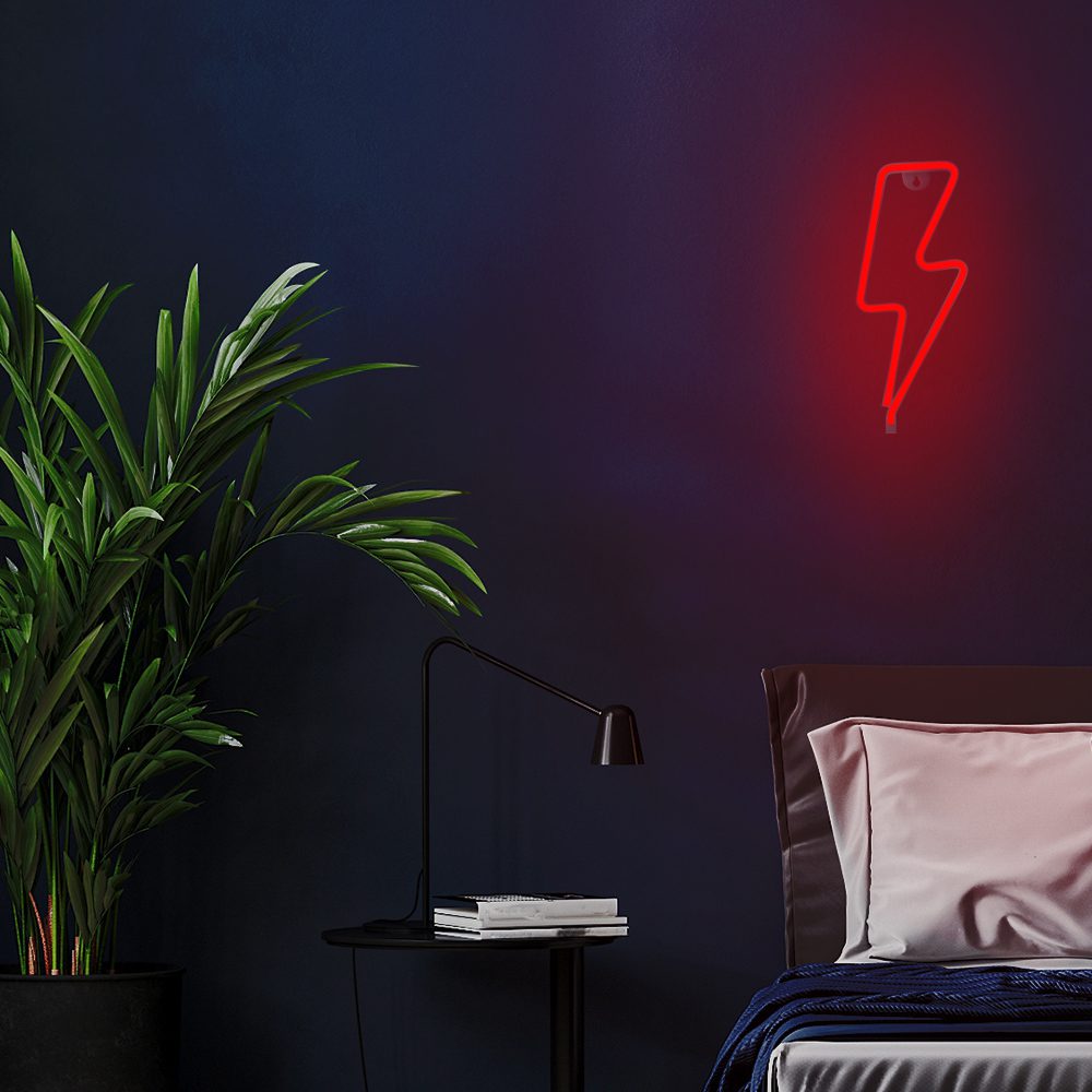 378632_oryg Neon LED Light BOLT red Bat + USB FLNE06 Forever Light