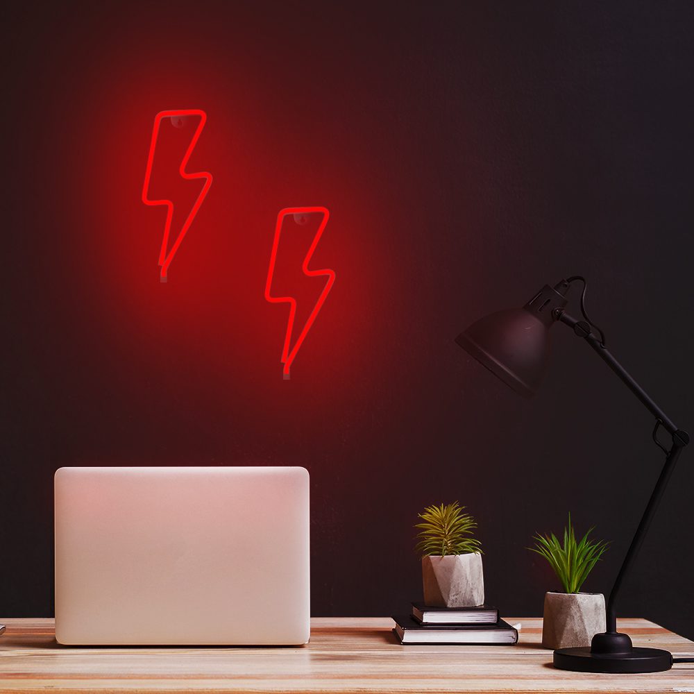 378633_oryg Neon LED Light BOLT red Bat + USB FLNE06 Forever Light