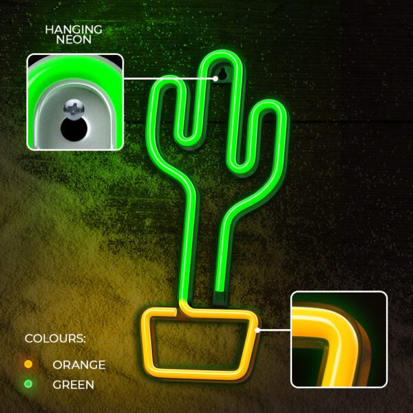 378662_oryg Neon LED Light CACTUS orange green Bat + USB FLNE02 Forever Light
