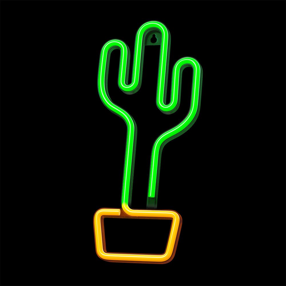 378667_oryg Neon LED Light CACTUS orange green Bat + USB FLNE02 Forever Light