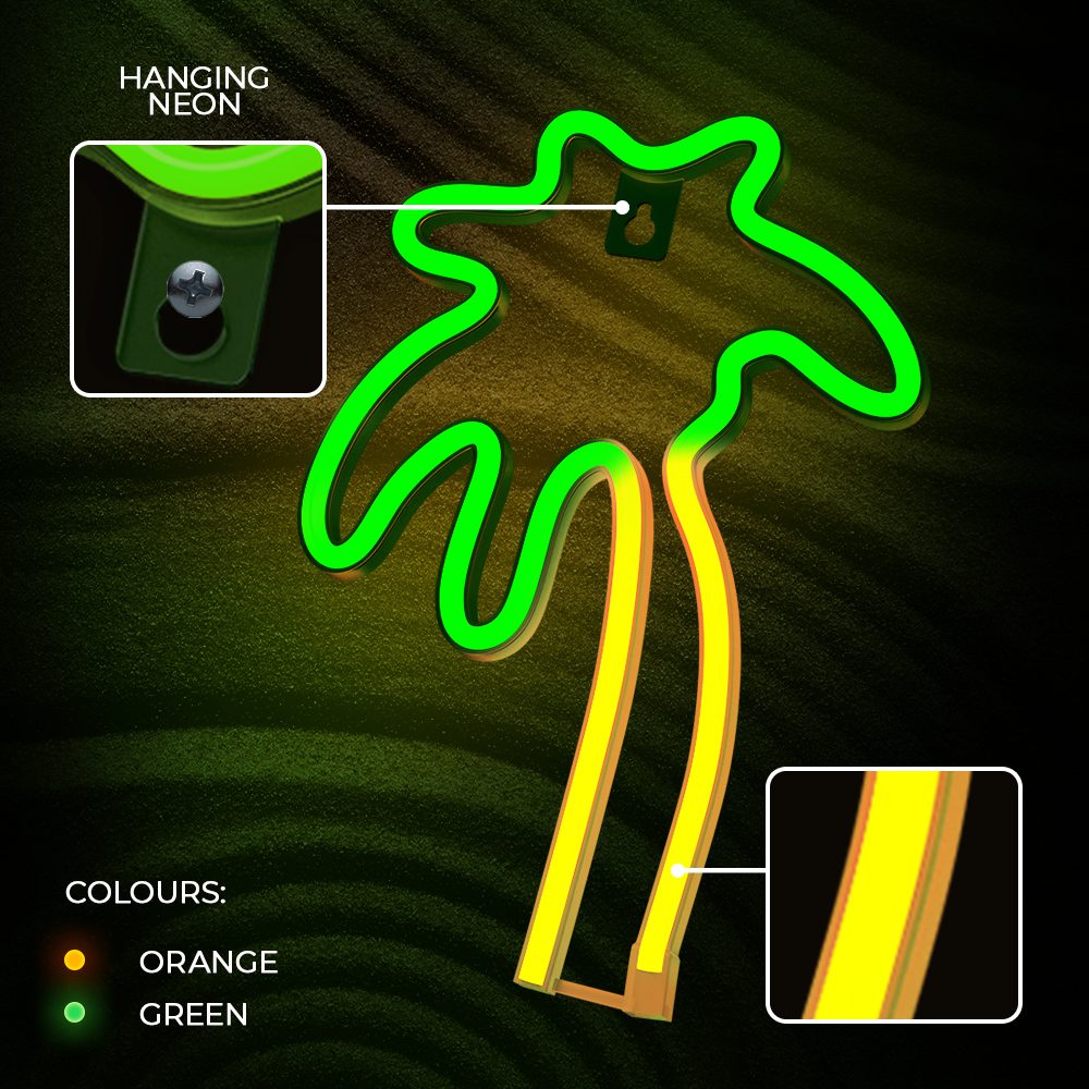 378729_oryg Neon LED Light PALM green orange NNE04 Neolia