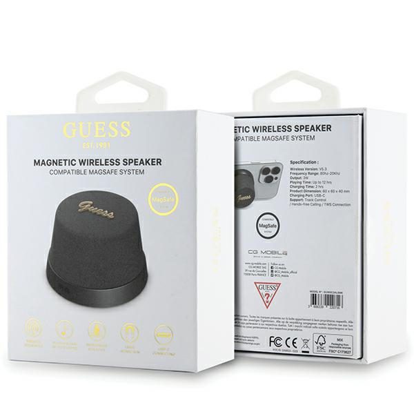378754_oryg Guess Bluetooth speaker GUWSC3ALSMK STAND MAGNETIC SCRIPT METAL black