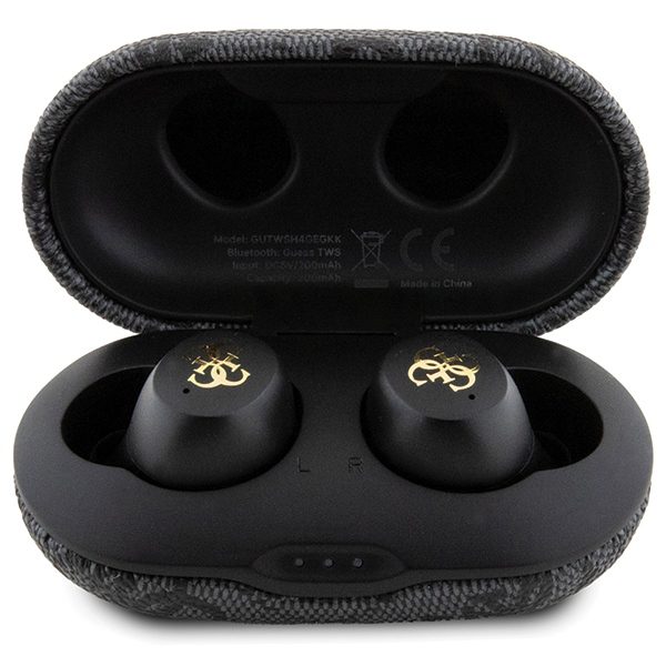 Guess Bluetooth earphones GUTWSP4EGK TWS ENC 4G PU METAL LOGO black