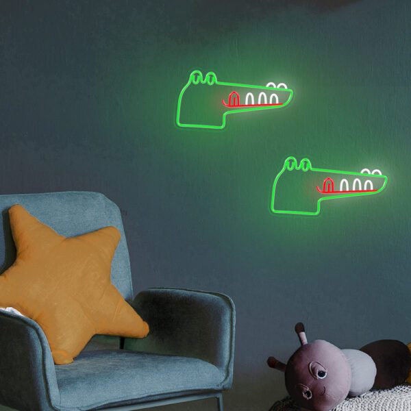 379394_oryg Neon PLEXI LED JURASSIC CROC green FLNJ03 Forever Light