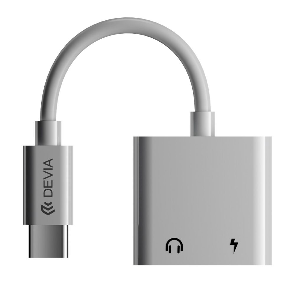 379395_oryg Devia adapter EC609 USB-C - USB-C (port) + USB-C (port) white