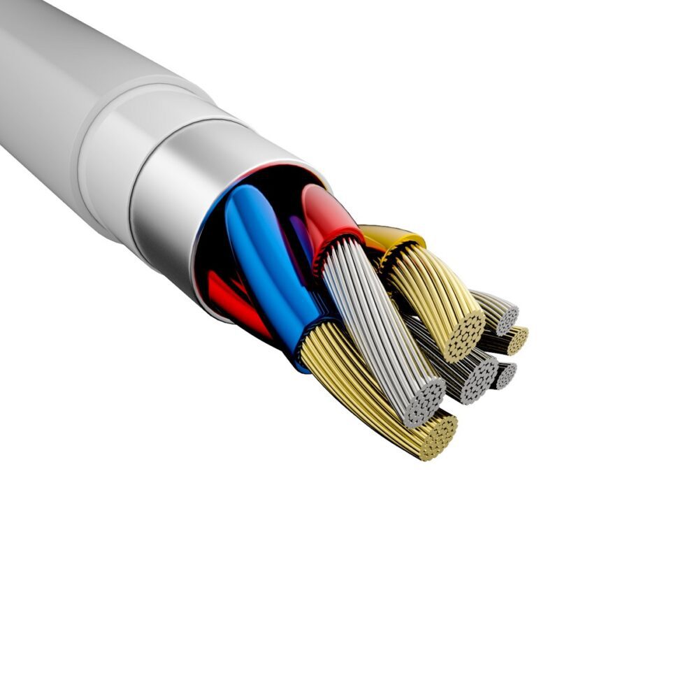379399_oryg Devia adapter EC609 USB-C - USB-C (port) + USB-C (port) white