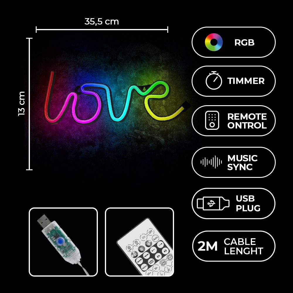 380445_oryg Neon LED RGB LOVE FLRN01 + RC Forever Light