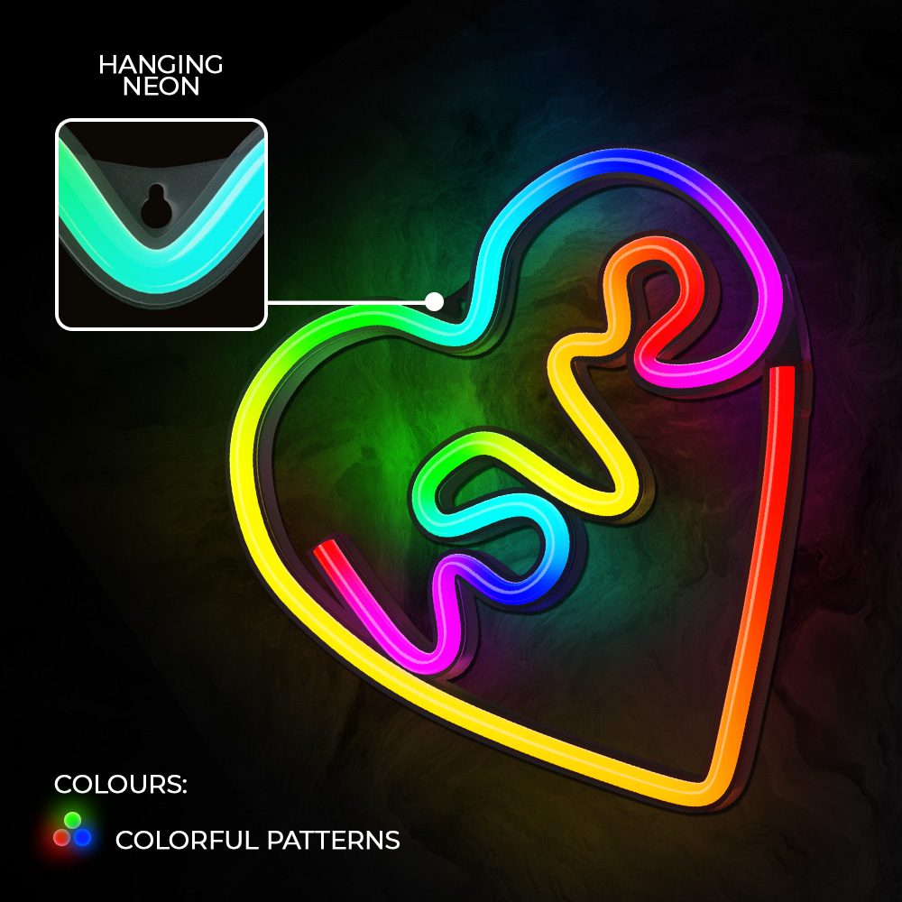 380453_oryg Neon LED RGB LOVE IN HEART FLRN02 + RC Forever Light