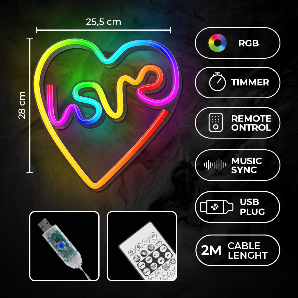 380455_oryg Neon LED RGB LOVE IN HEART FLRN02 + RC Forever Light