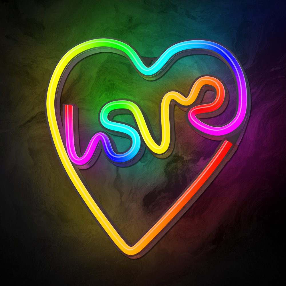 380457_oryg Neon LED RGB LOVE IN HEART FLRN02 + RC Forever Light