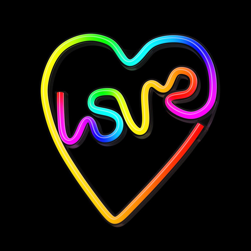 380458_oryg Neon LED RGB LOVE IN HEART FLRN02 + RC Forever Light