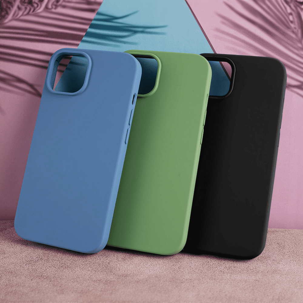 380515_oryg Solid Silicon case for iPhone 15 Pro 6,1" light green