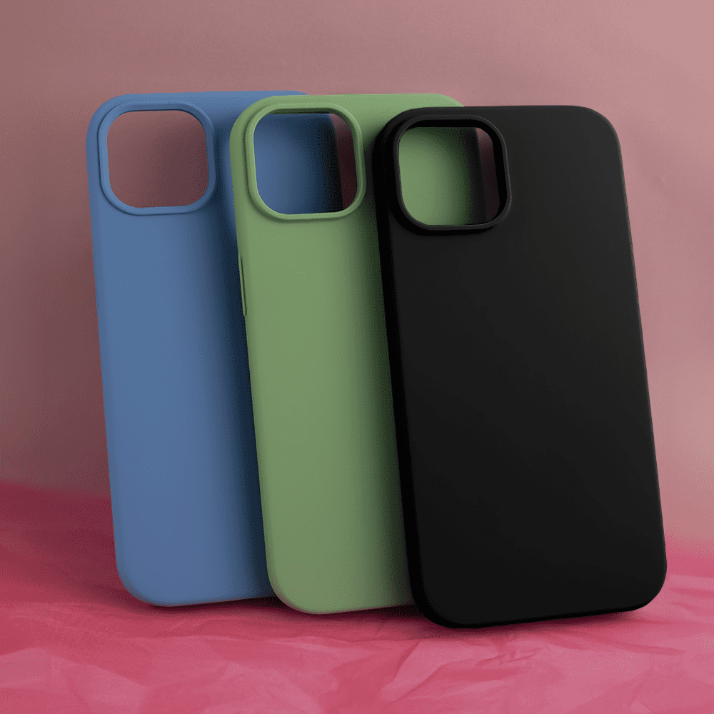 380516_oryg Solid Silicon case for iPhone 15 Pro 6,1" light green