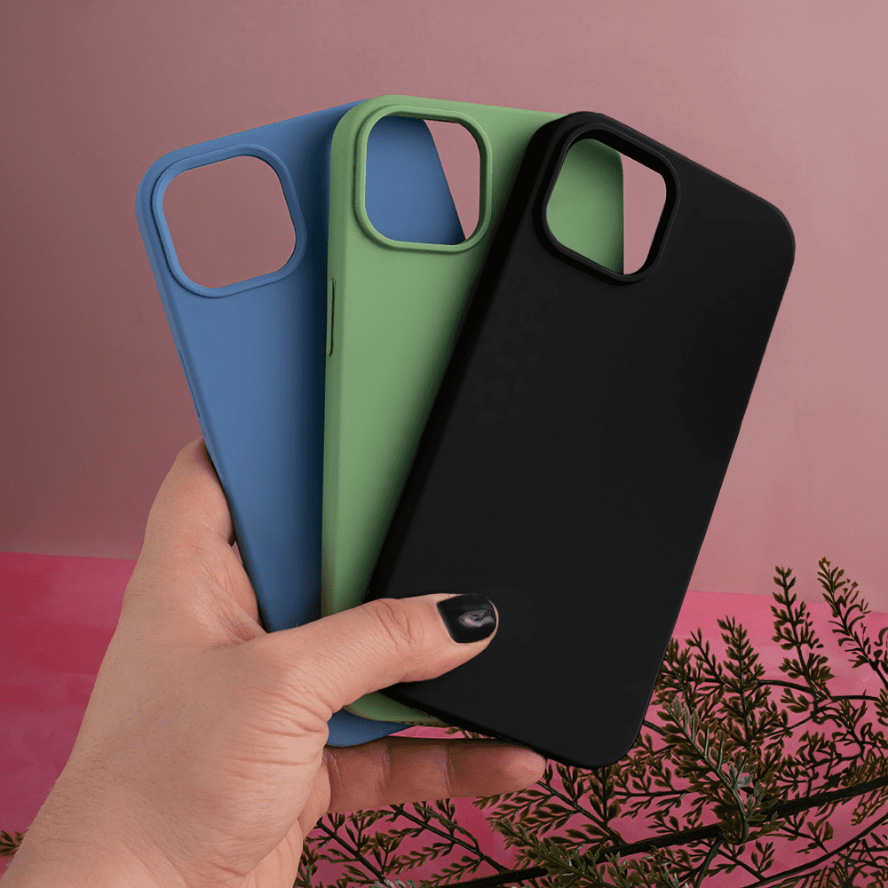 380517_oryg Solid Silicon case for iPhone 15 Pro 6,1" light green