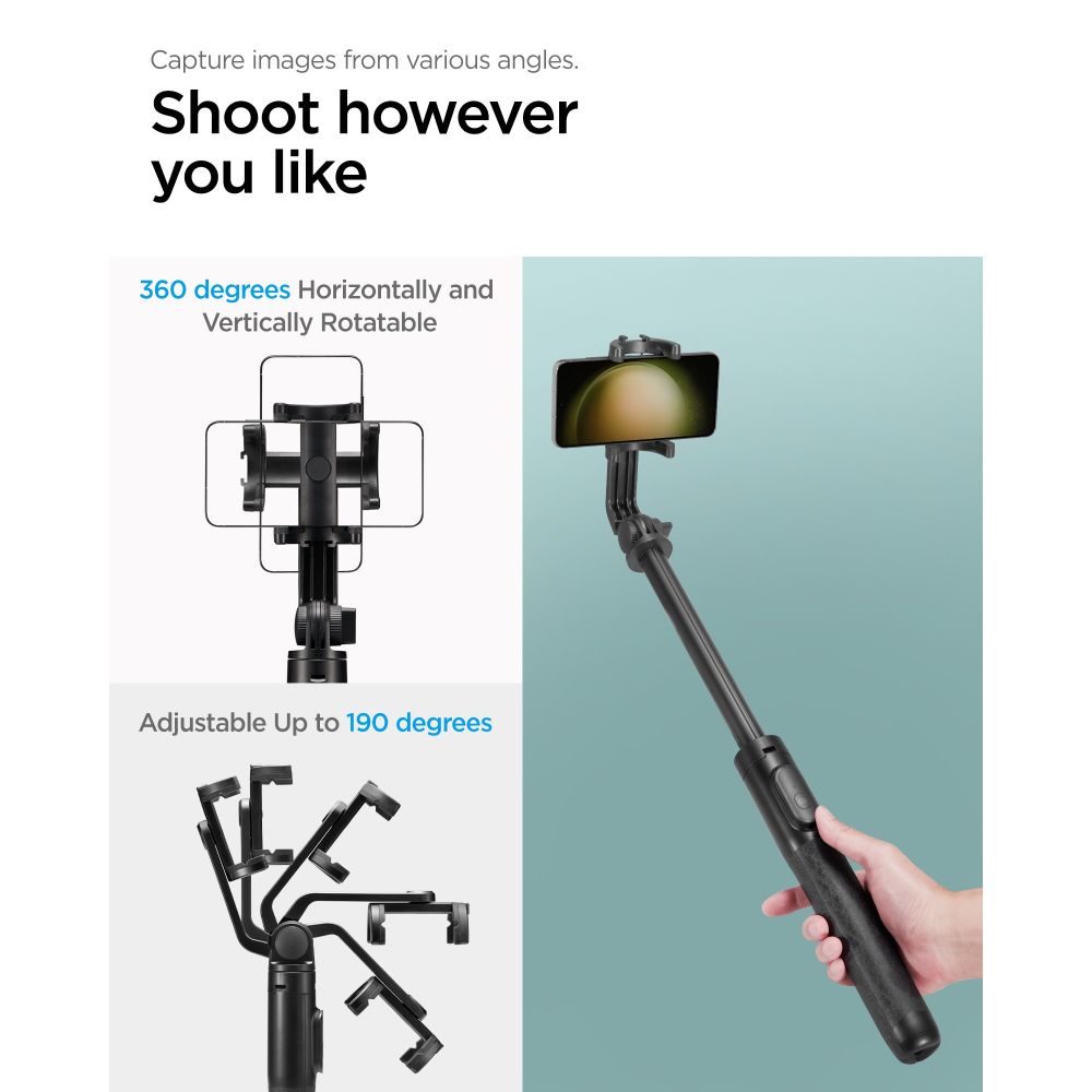 380604_oryg Spigen S560W Bluetooth selfie stick tripod black