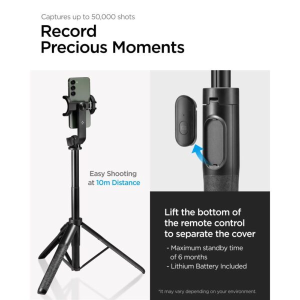 380606_oryg Spigen S560W Bluetooth selfie stick tripod black