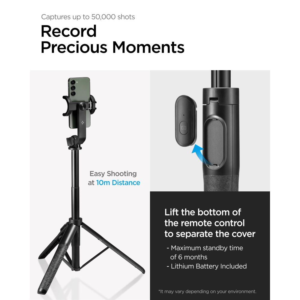 380606_oryg Spigen S560W Bluetooth selfie stick tripod black