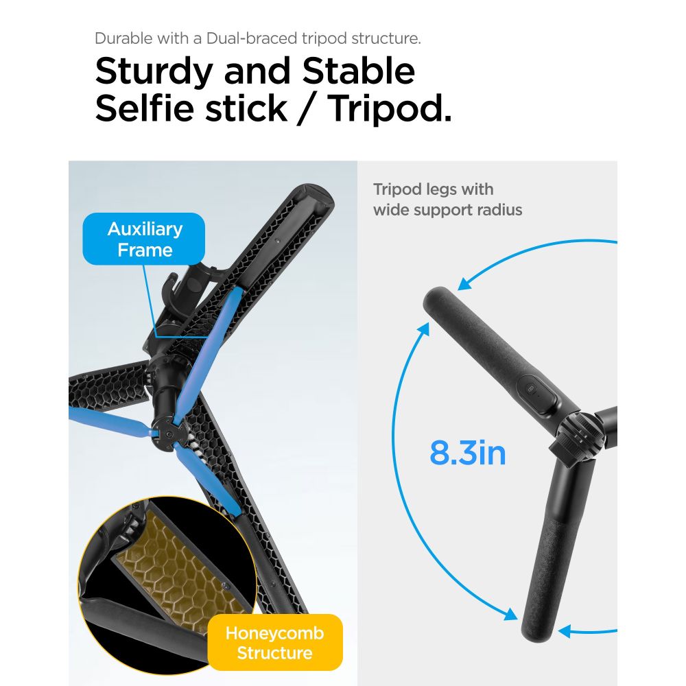 380607_oryg Spigen S560W Bluetooth selfie stick tripod black