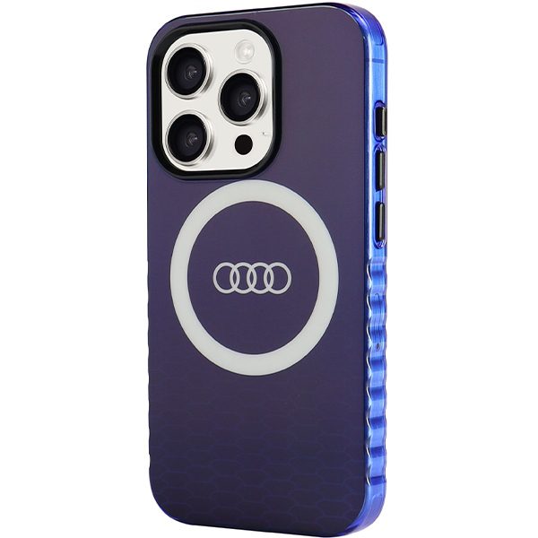 Audi case for iPhone 15 Pro 6,1" blue IML Big Logo MagSafe Case